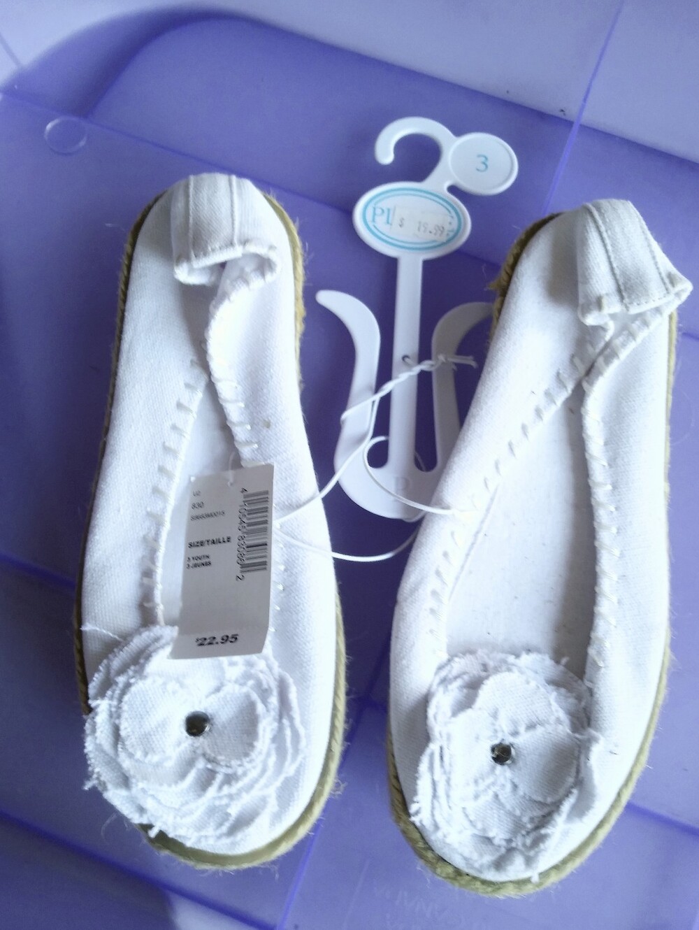 The Children's Place White Canvas Flower Espadrille Flats